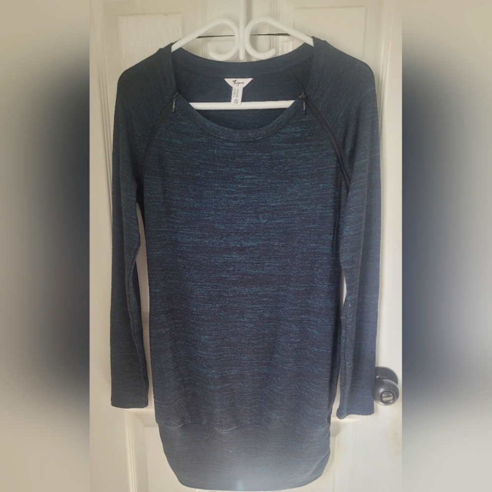 Thyme Nursing Long Sleeve Sweater - Green/Black- Size Small